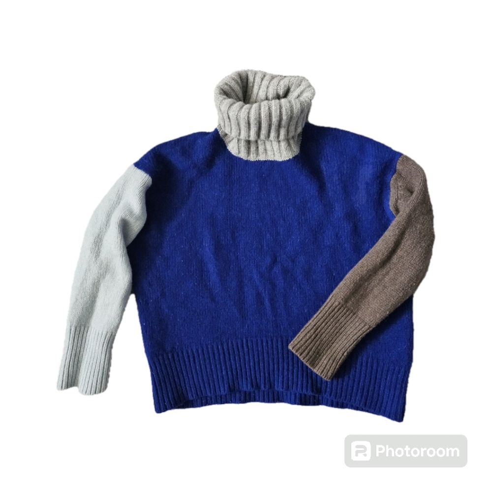 TOMORROWLAND Colour Block Turtleneck Sweater, Jumper, Small, Soft